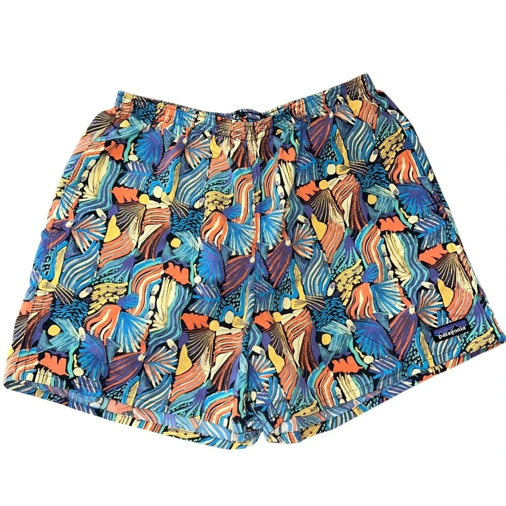 Patagonia Men's Nylon‎ Shorts L Green Elastic Waist Outdoor Hiking Casual 5